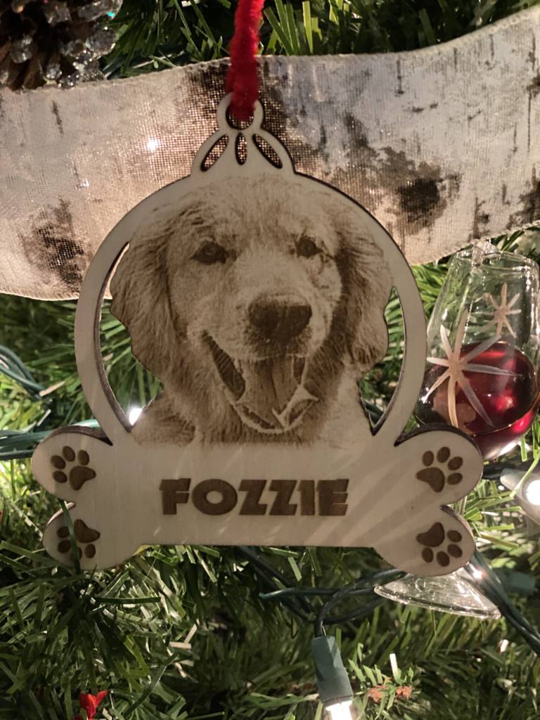 Dog Christmas Ornament Turner Laser Engraving